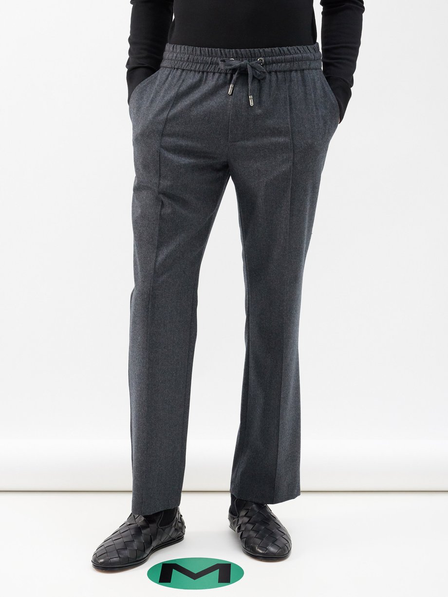 Dolce & Gabbana Drawstring-waist wool-flannel suit trousers