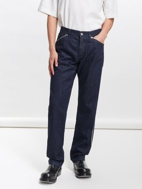 Dolce & Gabbana Side-stripe selvedge-denim straight-leg jeans