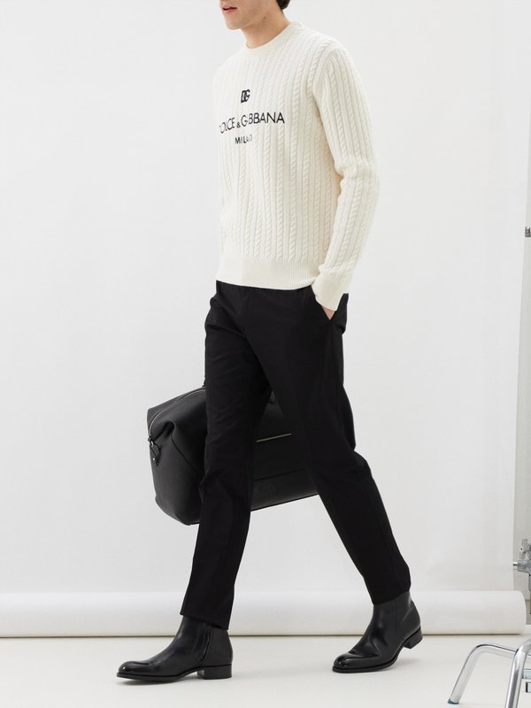 Dolce & Gabbana Cotton-blend sateen slim-fit trousers