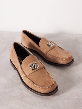 Dolce & Gabbana Logo-plaque suede loafers