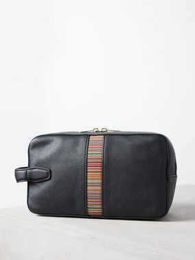 Paul Smith Signature Stripe grained-leather washbag