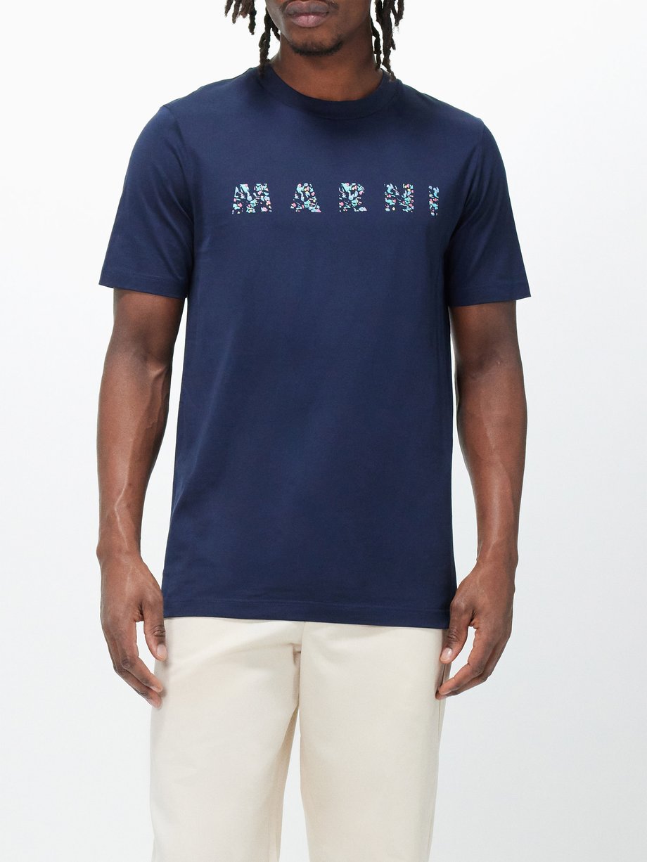 Marni Floral-logo cotton-jersey T-shirt