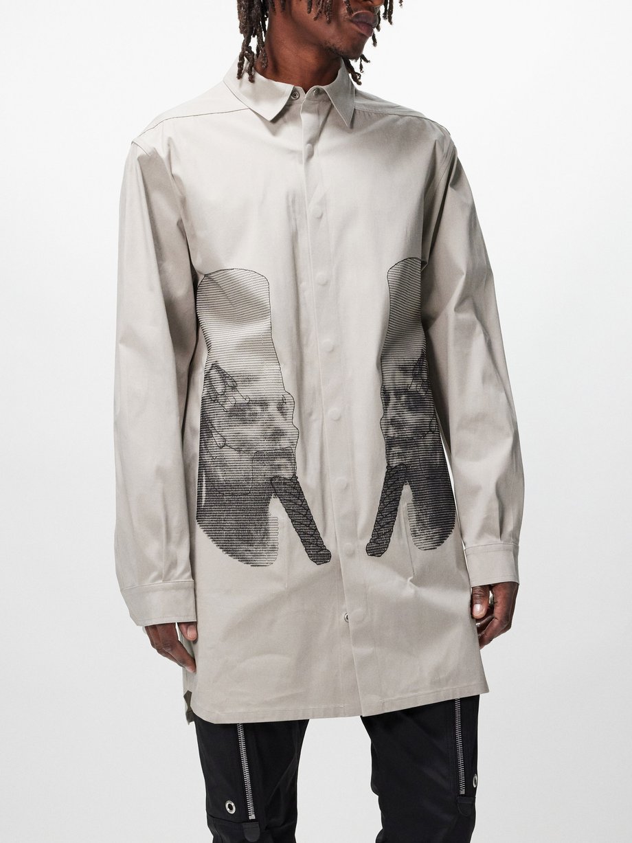 Rick Owens Ricamata embroidered cotton-blend poplin shirt