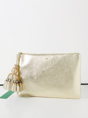 Anya Hindmarch Georgiana tasseled leather clutch bag