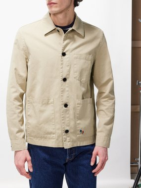 PS Paul Smith Zebra-embroidered organic-cotton twill shirt