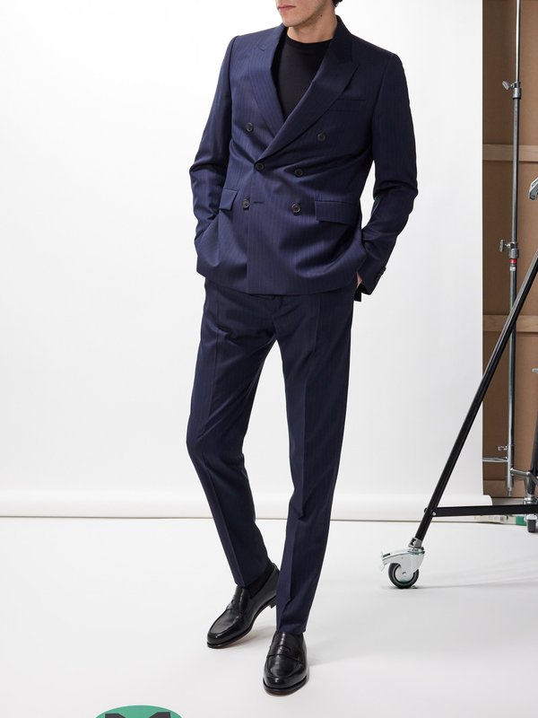 Paul Smith Pleated pinstriped wool suit trousers