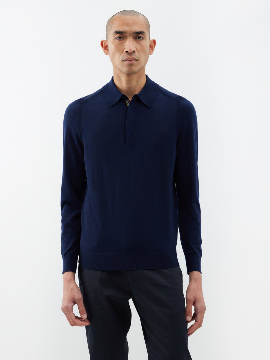 Paul Smith Concealed-placket merino polo shirt
