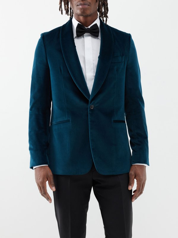 Paul Smith Shawl-lapel cotton-velvet single-breasted jacket