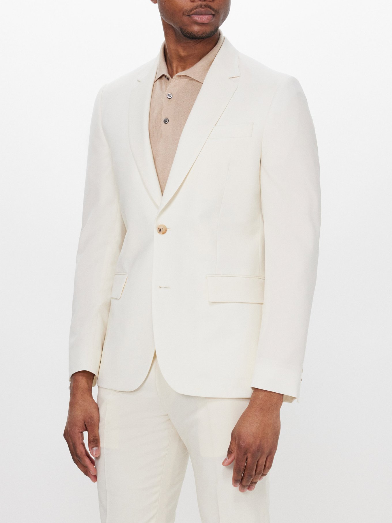 Single-breasted wool and mohair blend suit jacket | Paul Smith