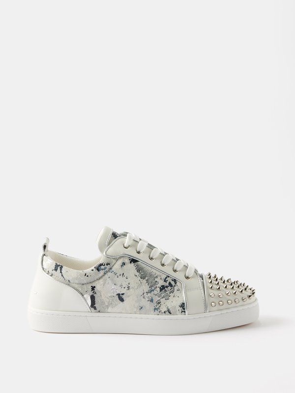 Christian Louboutin Louis Junior spike-embellished suede trainers