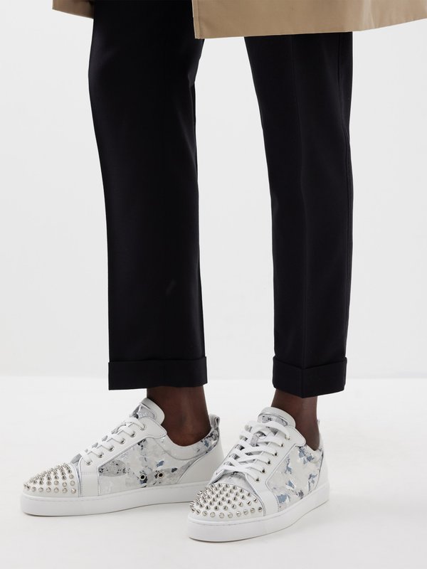 Christian Louboutin Louis Junior spike-embellished suede trainers