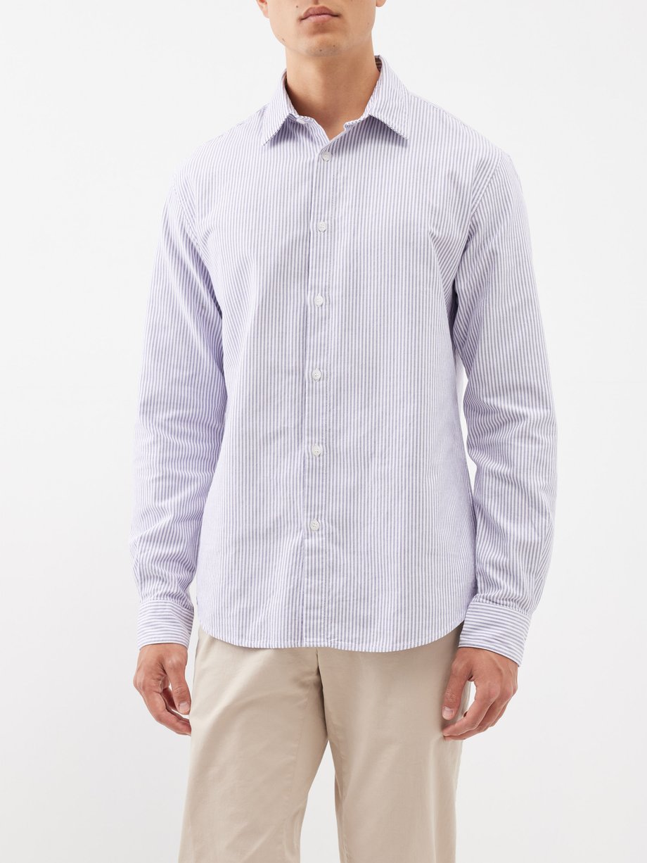 Sunspel Striped cotton Oxford shirt