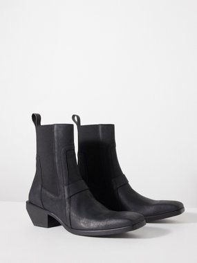 Rick Owens Waxed-leather cowboy boots