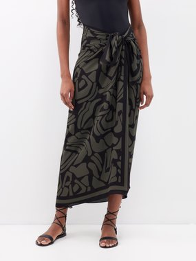 Matteau Abstract-print organic-silk sarong
