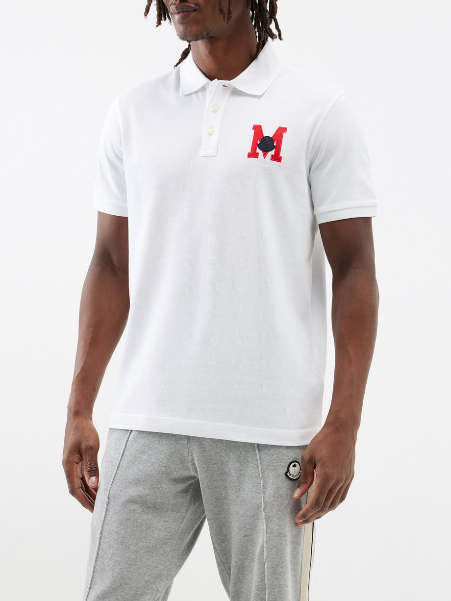Moncler M logo-embroidered cotton-piqué polo shirt
