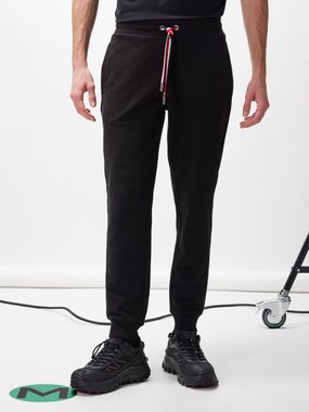 Moncler Tricolour drawstring brushed-cotton track pants