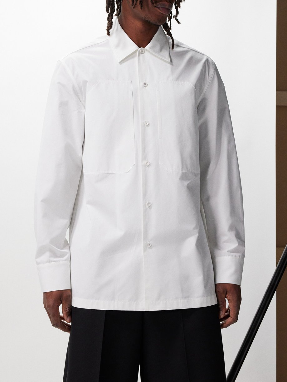 Jil Sander Chest-patch cotton-poplin shirt