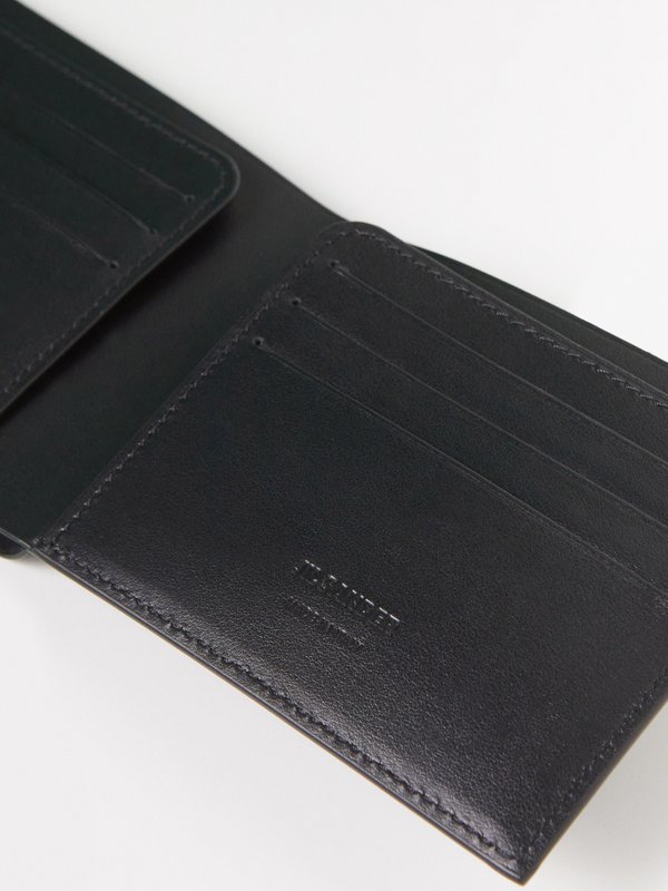 Jil Sander Logo-stamp leather bi-fold wallet