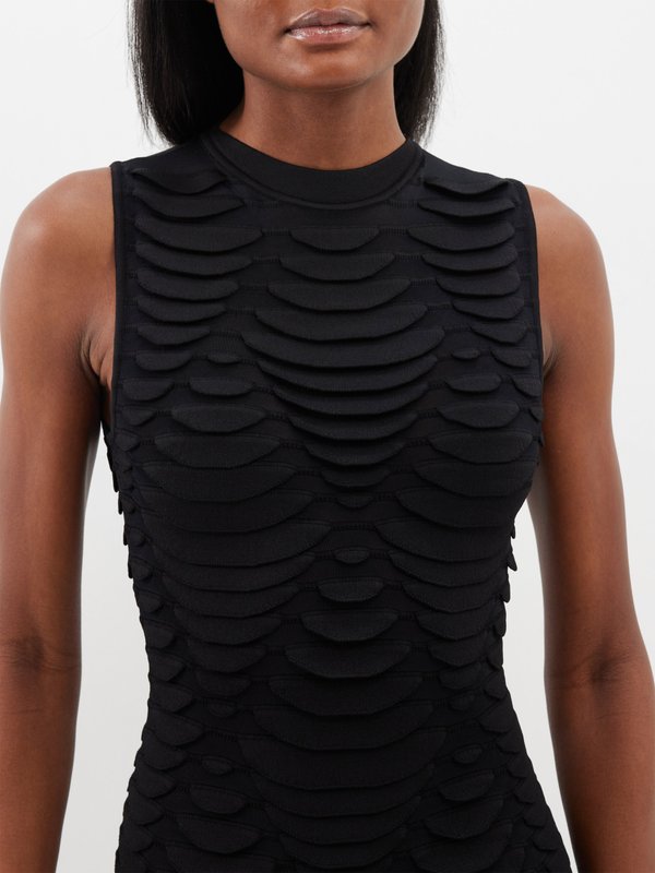 ALAÏA 3D Python knit mini dress