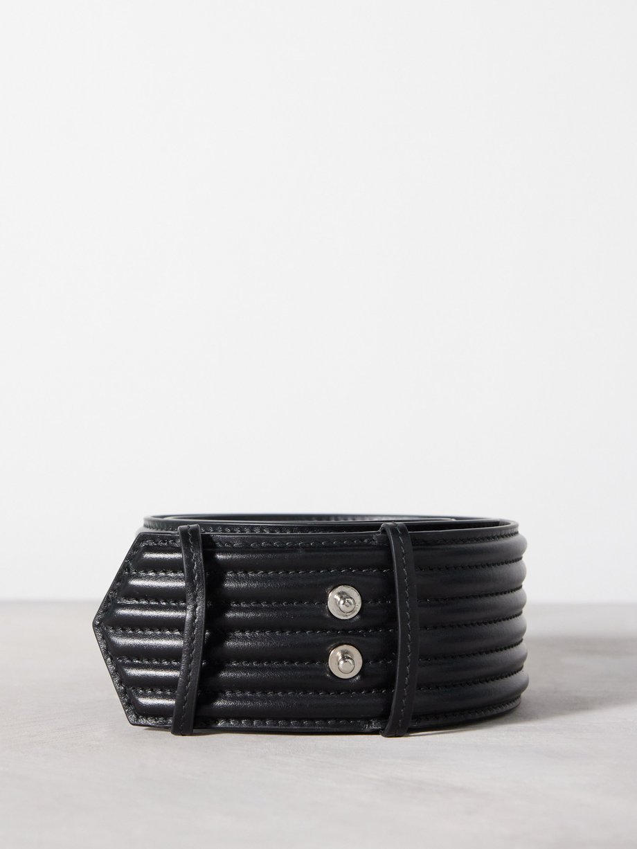 ALAÏA Ribbed leather belt