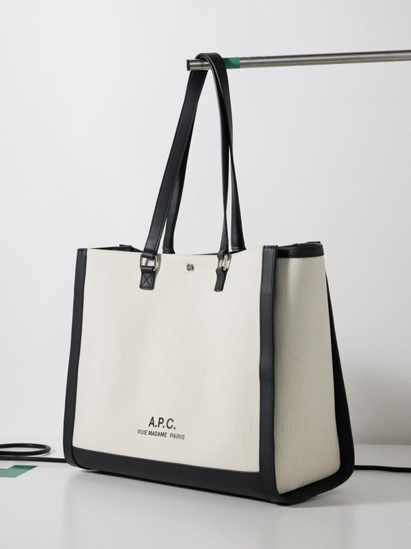 A.P.C. Camille 2.0 leather-trim canvas tote bag