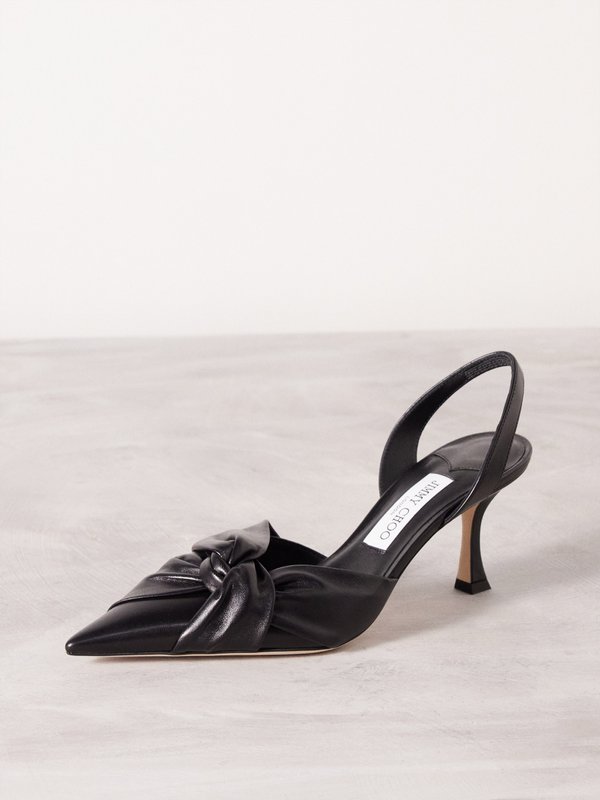 Jimmy Choo Hedera 70 knotted leather slingback pumps