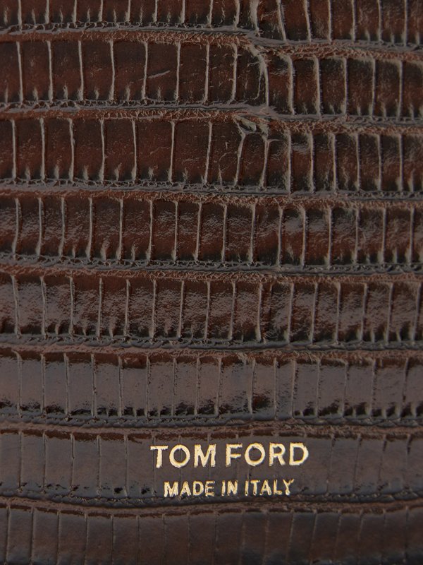 Tom Ford Logo-stamp crocodile-effect leather wallet