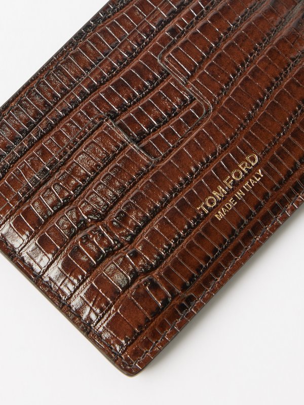 Tom Ford T-Line crocodile-effect leather cardholder