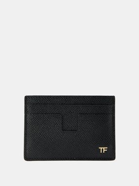 Tom Ford T Line grained-leather money-clip cardholder