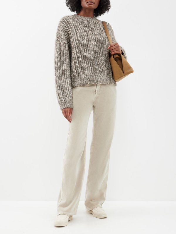 Brunello Cucinelli Cotton-velvet straight-leg trousers