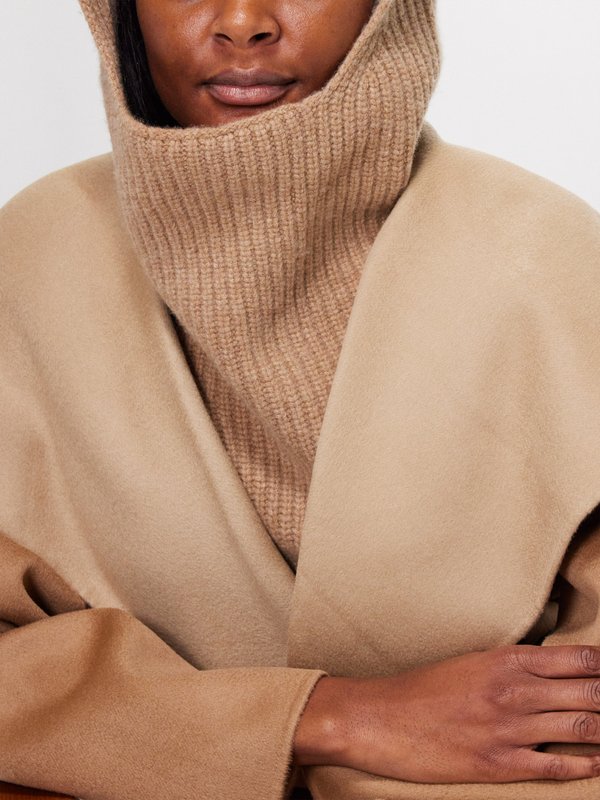 Toteme Hooded wool-blend ribbed poncho