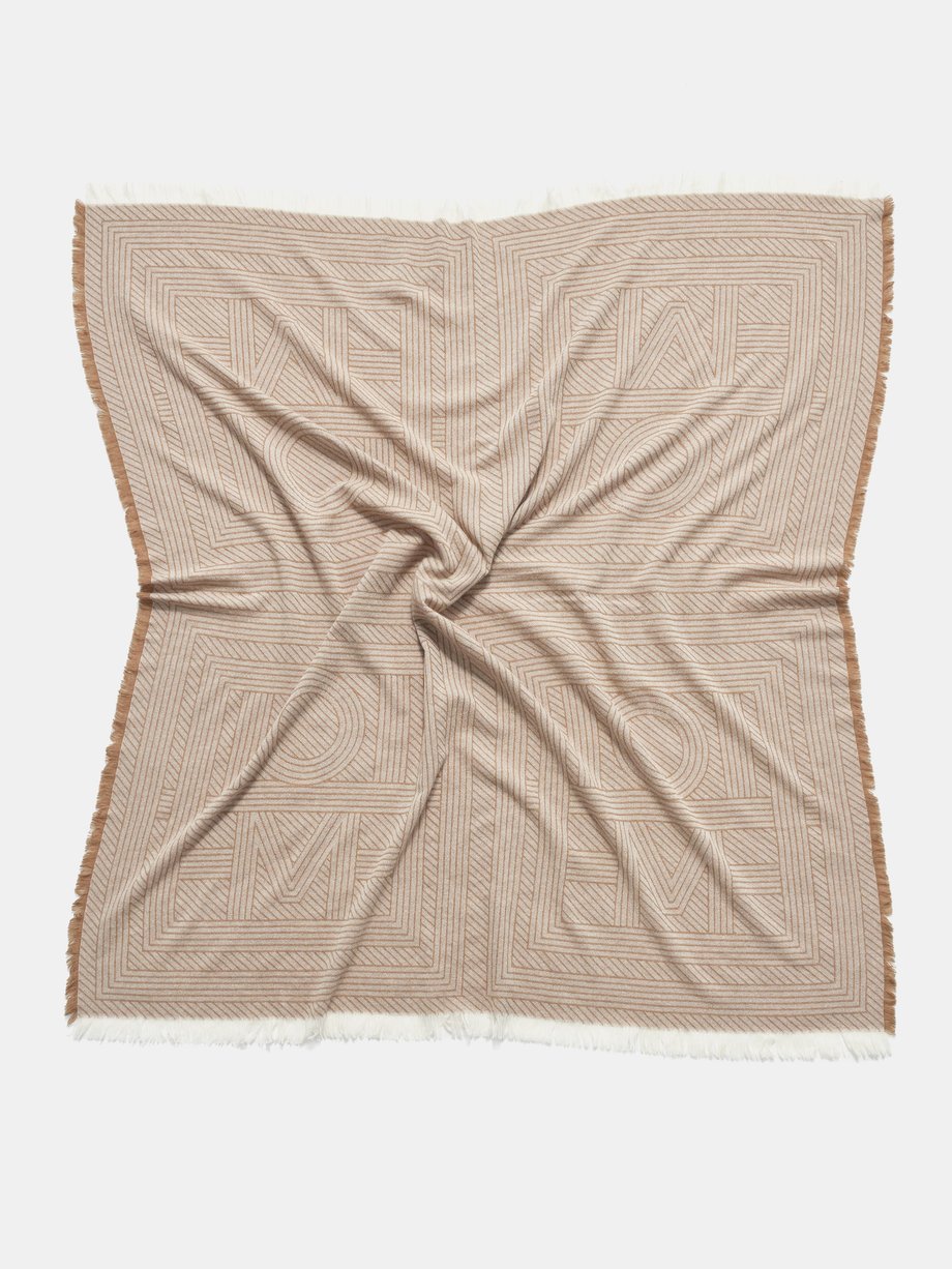 Toteme Striped-monogram wool scarf