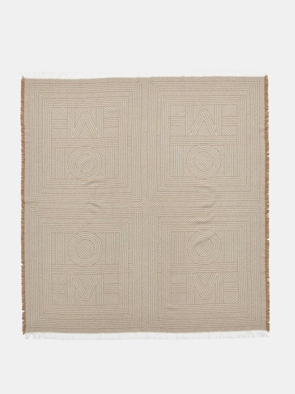 Toteme Striped-monogram wool scarf