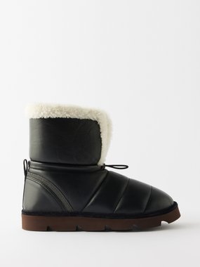 Brunello Cucinelli Shearling-lined padded leather boots