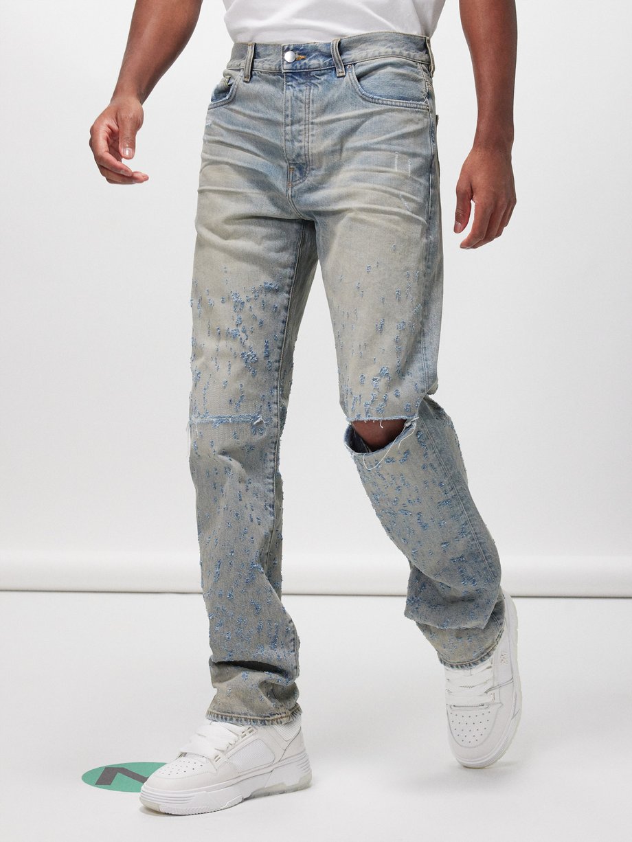 Amiri Shotgun distressed straight-leg jeans