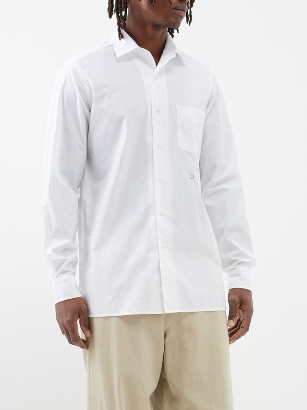 Massimo Alba Bowles badge-embroidered cotton shirt