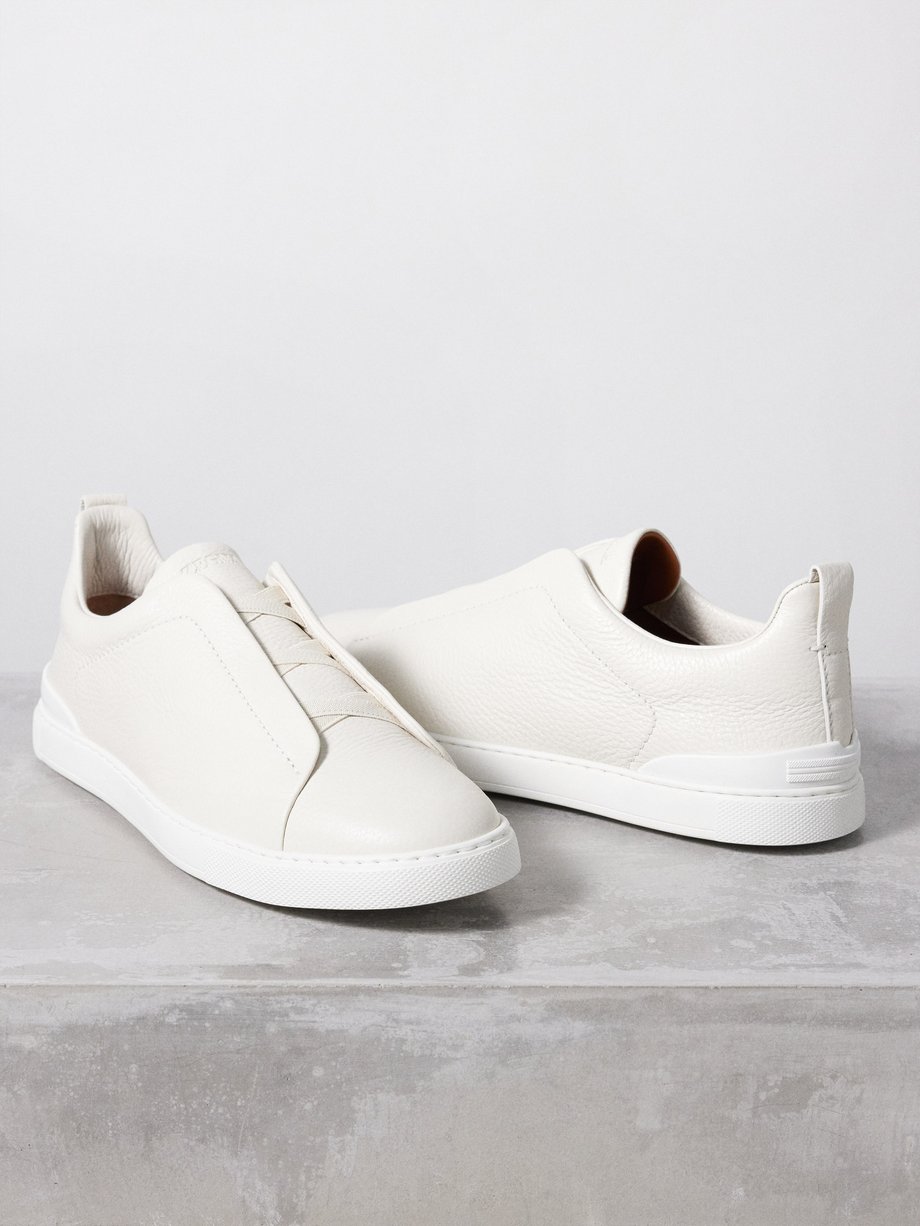 ZEGNA Triple Stitch grained-leather trainers