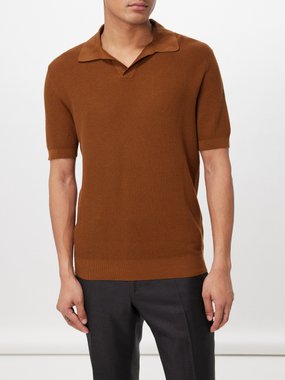 ZEGNA Waffle-knit cotton polo shirt