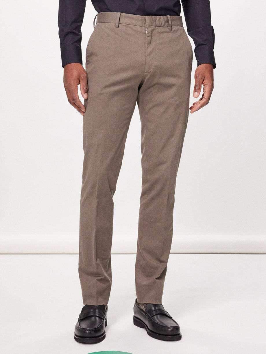 ZEGNA Cotton-blend straight-leg trousers