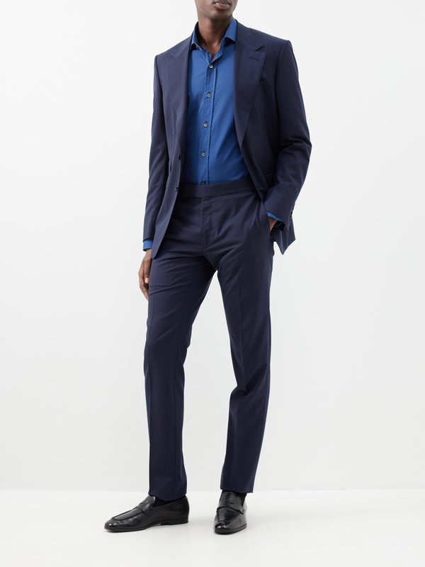 Tom Ford Shelton wool-canvas suit trousers