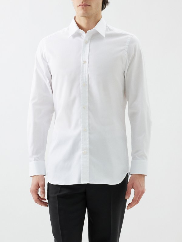 Dunhill Point-collar Giza-cotton shirt