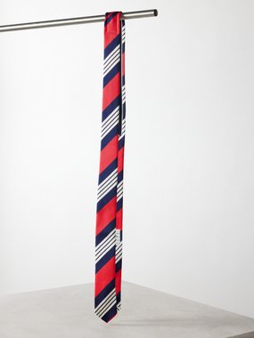 Thom Browne Stripe-jacquard silk-blend tie
