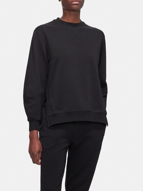Moncler Slit-hem cotton-fleece sweatshirt