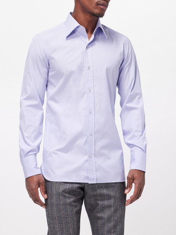 Tom Ford Point-collar cotton-poplin shirt