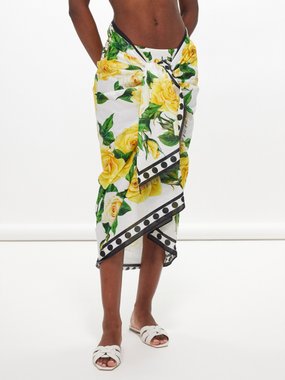 Dolce & Gabbana Rose-print cotton sarong