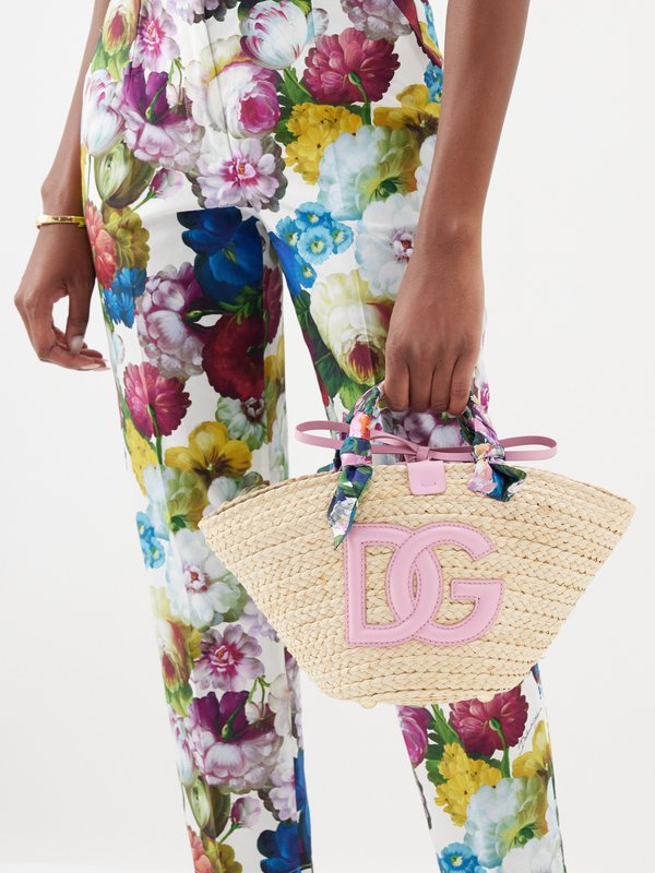 Dolce & Gabbana Kendra small raffia basket bag