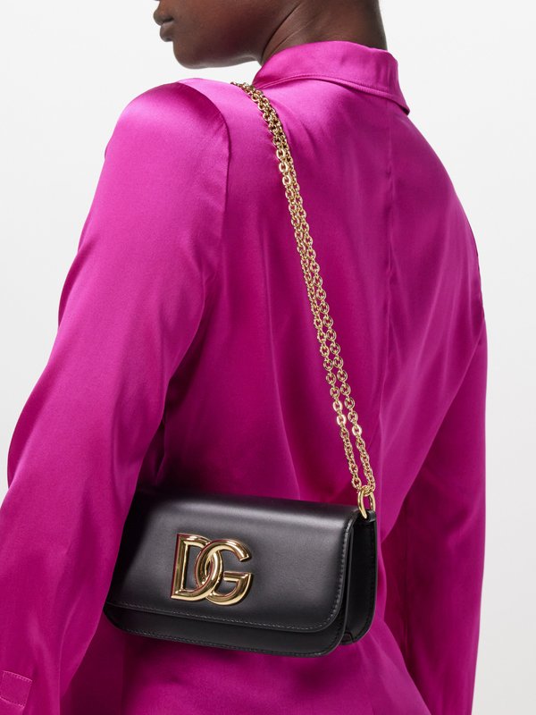 Dolce & Gabbana 3.5 logo-plaque leather shoulder bag