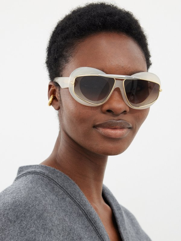 LOEWE Eyewear (LOEWE) Double-frame round acetate sunglasses