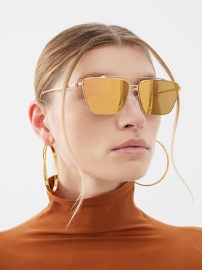 Fendi Eyewear Baguette aviator metal sunglasses