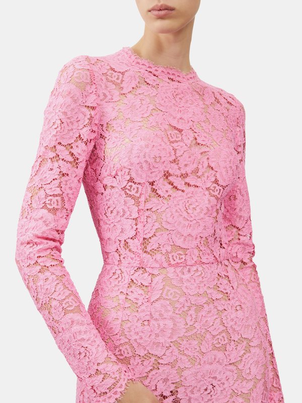 Dolce & Gabbana Floral-lace midi dress